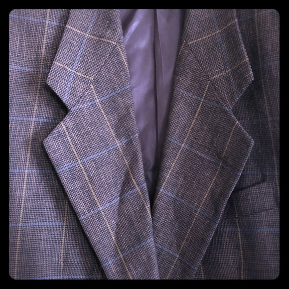 Yves Saint Laurent Other - Yves Saint Laurent Brown Check Blazer silk/wool